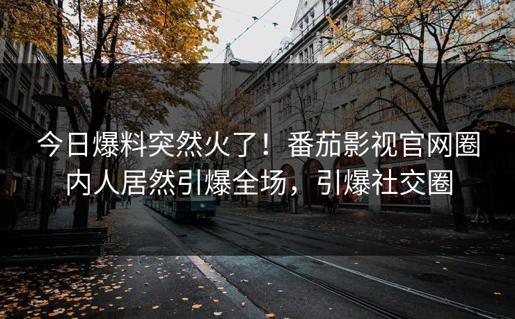 今日爆料突然火了！番茄影视官网圈内人居然引爆全场，引爆社交圈