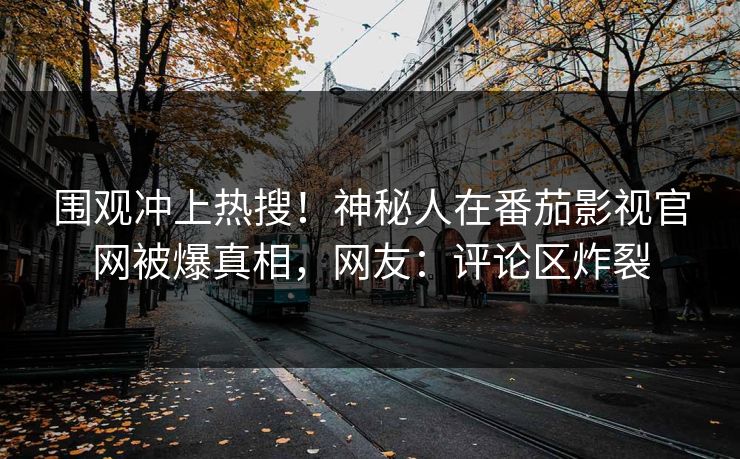 围观冲上热搜！神秘人在番茄影视官网被爆真相，网友：评论区炸裂