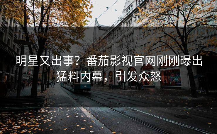 明星又出事？番茄影视官网刚刚曝出猛料内幕，引发众怒